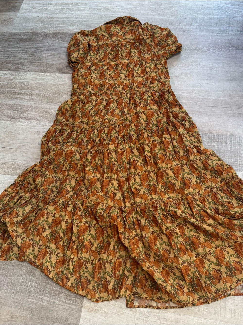 TCEC Orange Floral Tiered Maxi Dress
